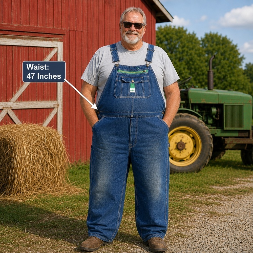 Liberty Men's Denim Bib‎ Overalls – Waist 47" - Carpenter Farmcore Workwear READ